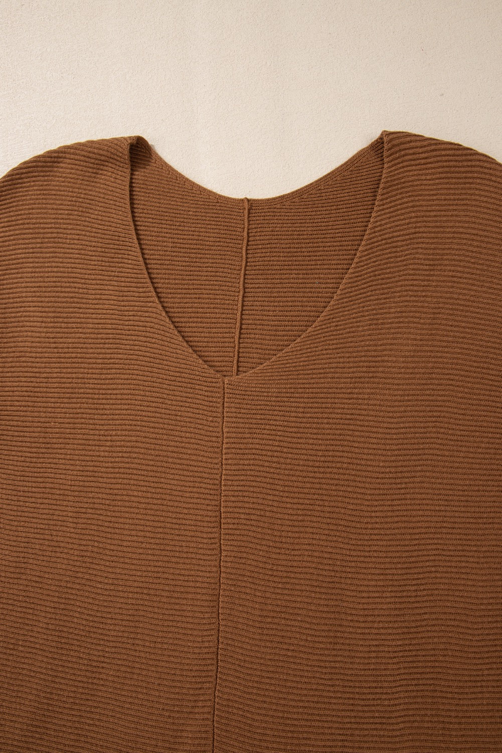 Caramel drop shoulder knit sweater