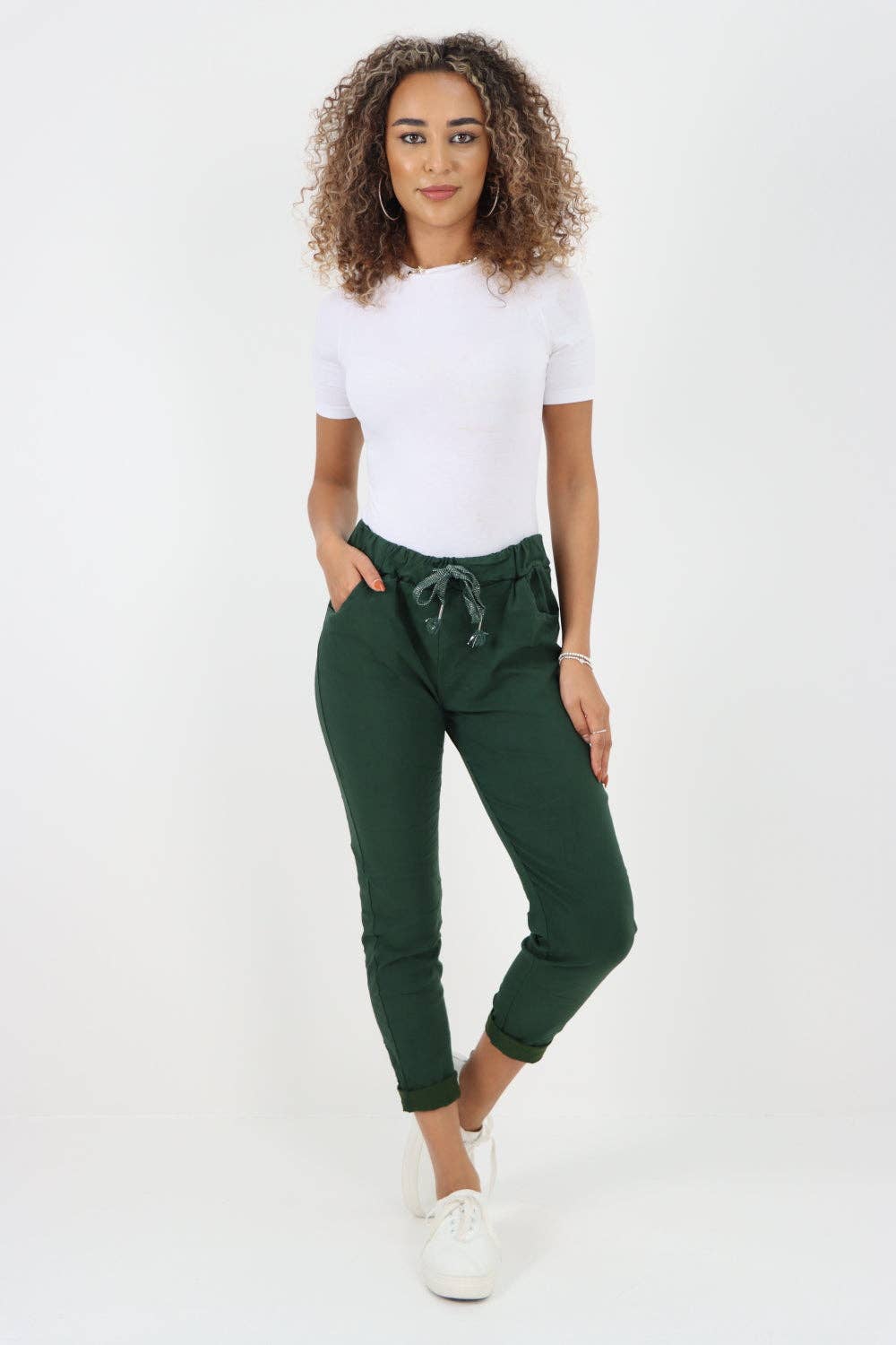 Womens Plain Magic Pants Italian Multi Colours
