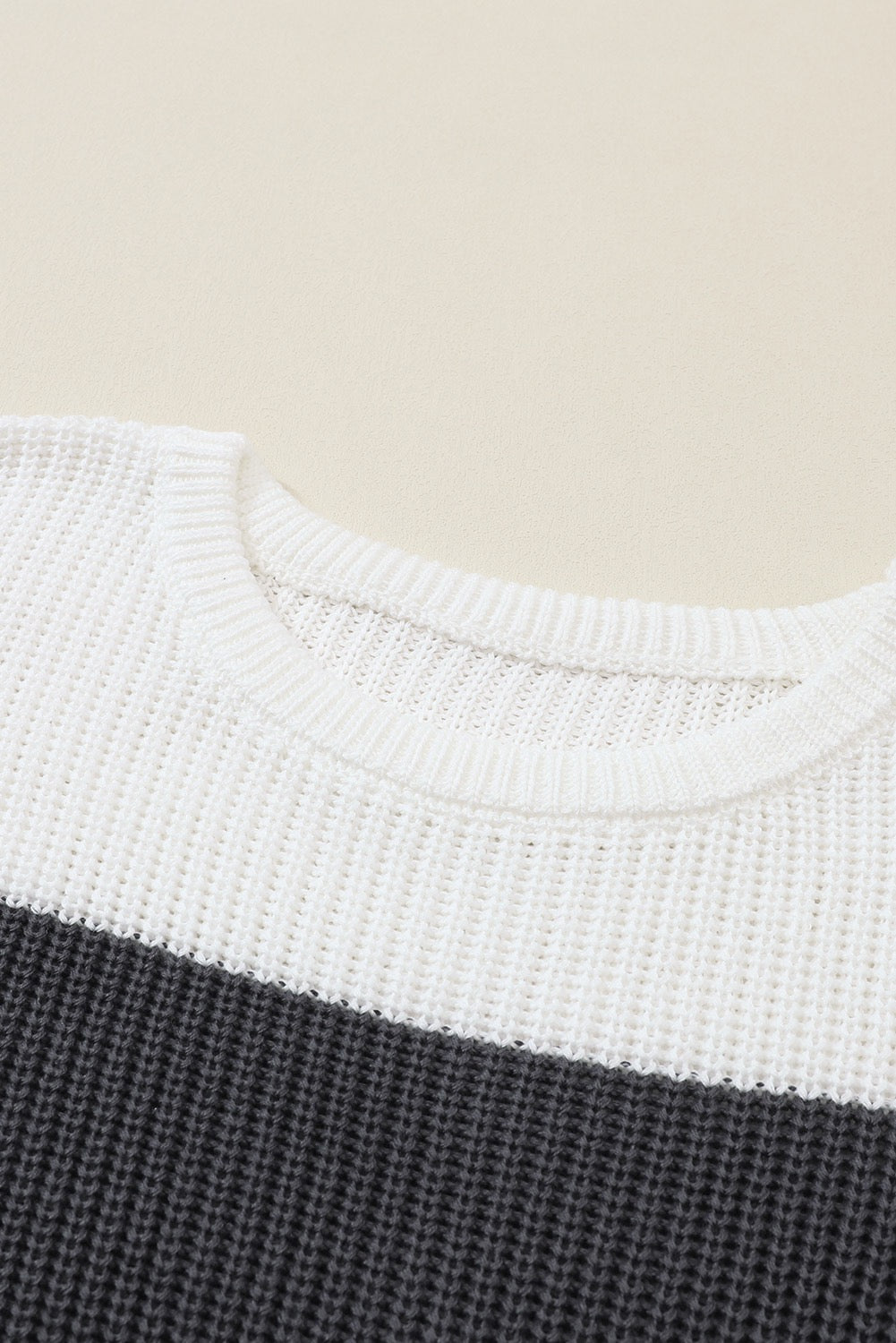 Chestnut block colour knit sweater