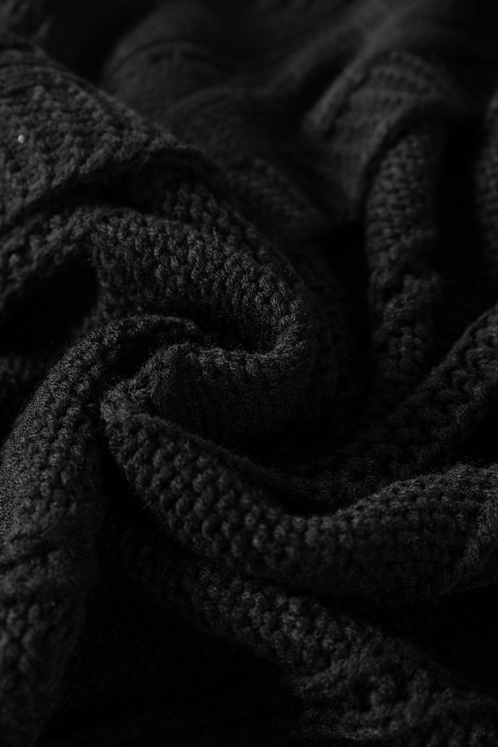 Black cable knit cardigan