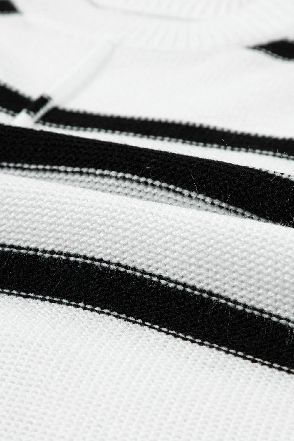 White striped batwing sweater
