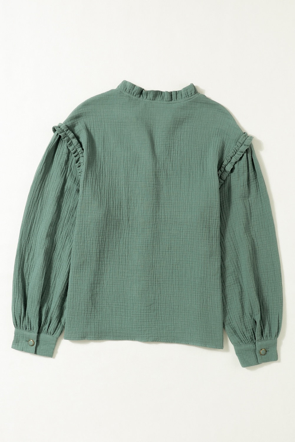Green frill crinkle shirt