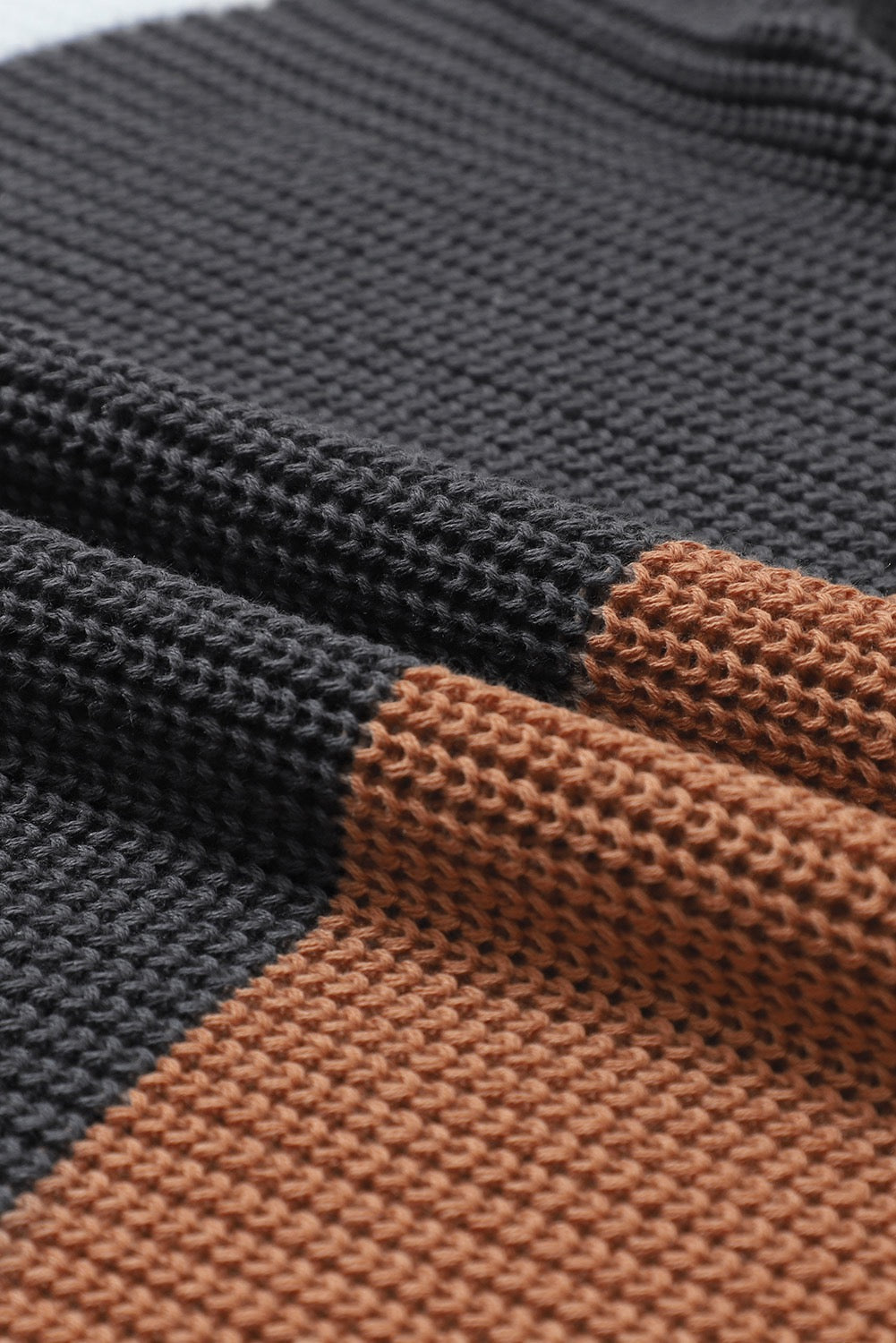 Chestnut block colour knit sweater
