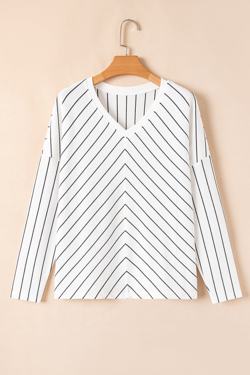 Chevron black stripe long sleeve top
