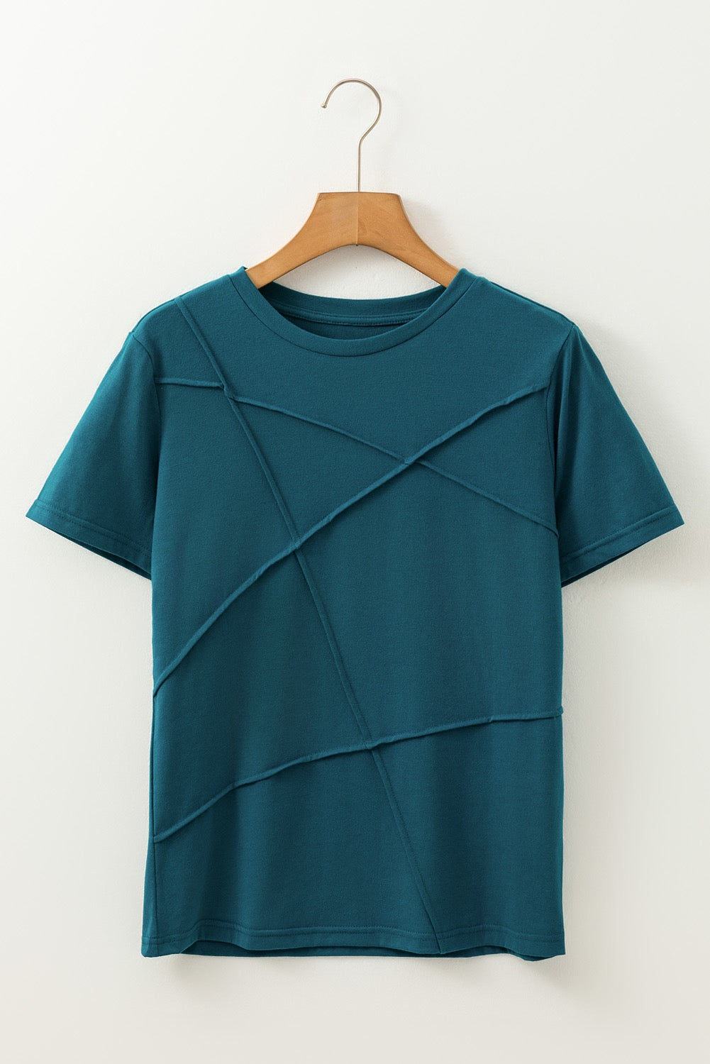 Teal sapphire toothpick stripe T-shirt