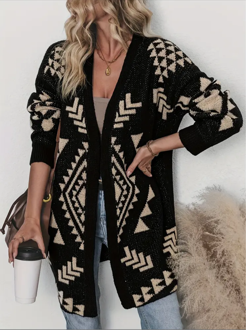 Aztec black and tan cardigan