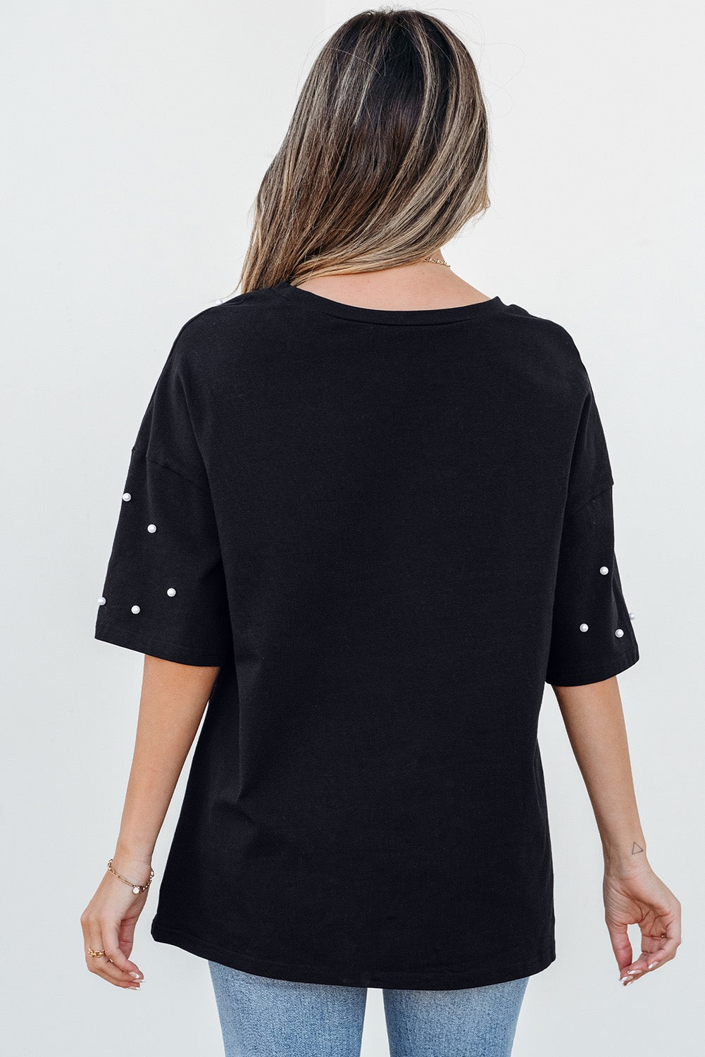 Black Pearl beaded T-shirt