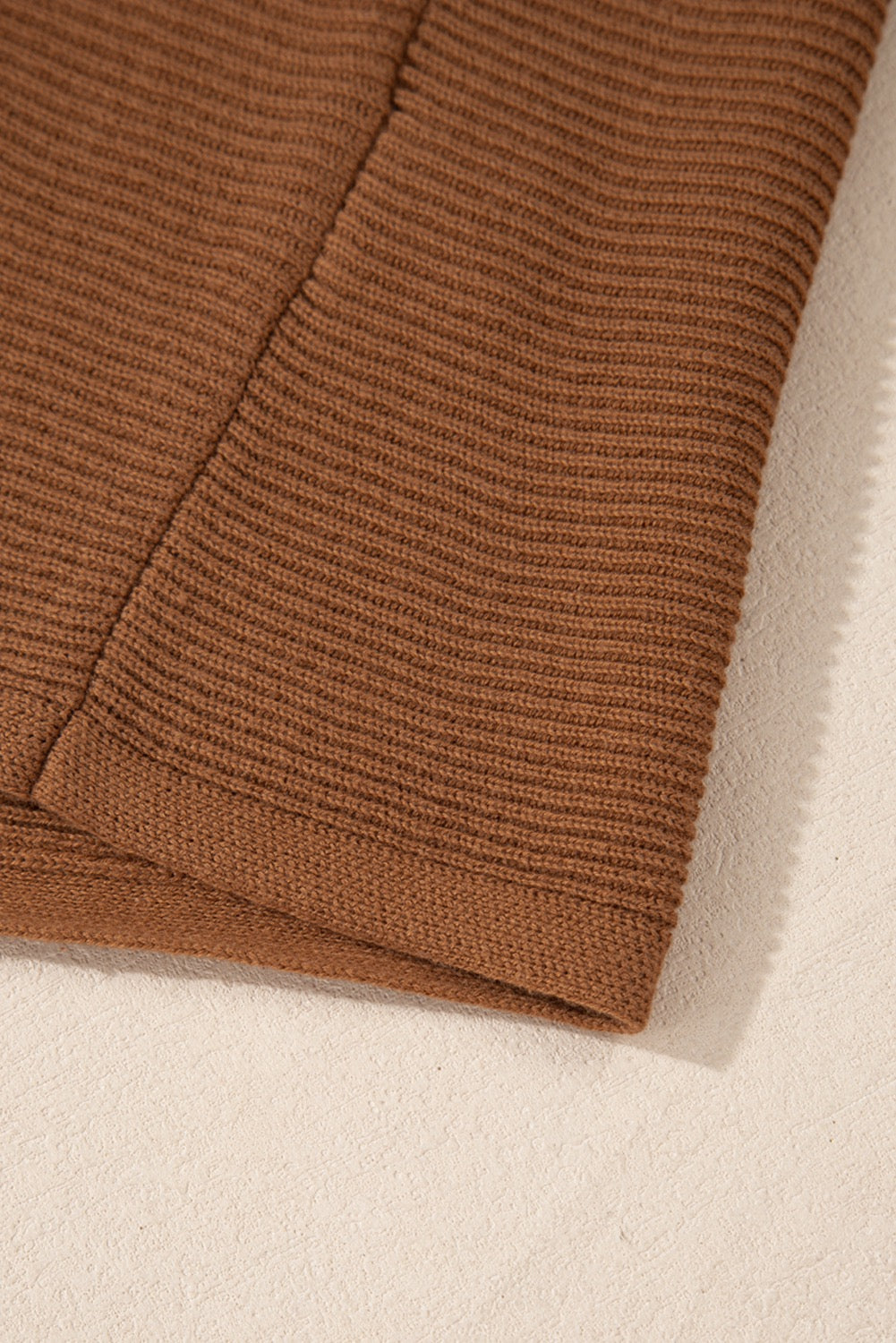 Caramel drop shoulder knit sweater