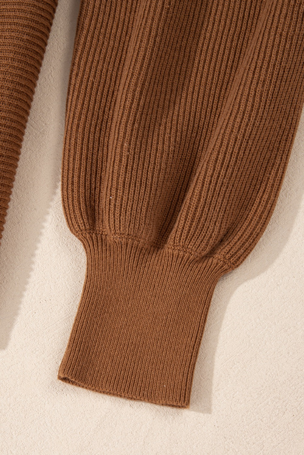 Caramel drop shoulder knit sweater
