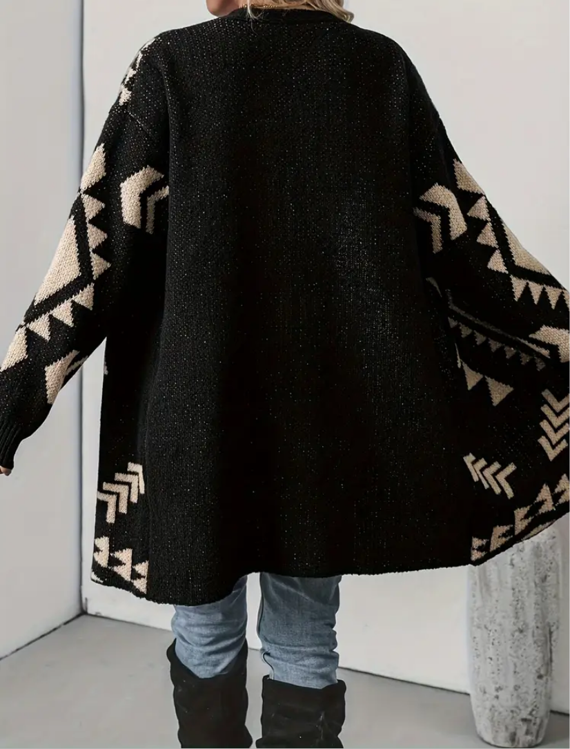 Aztec black and tan cardigan