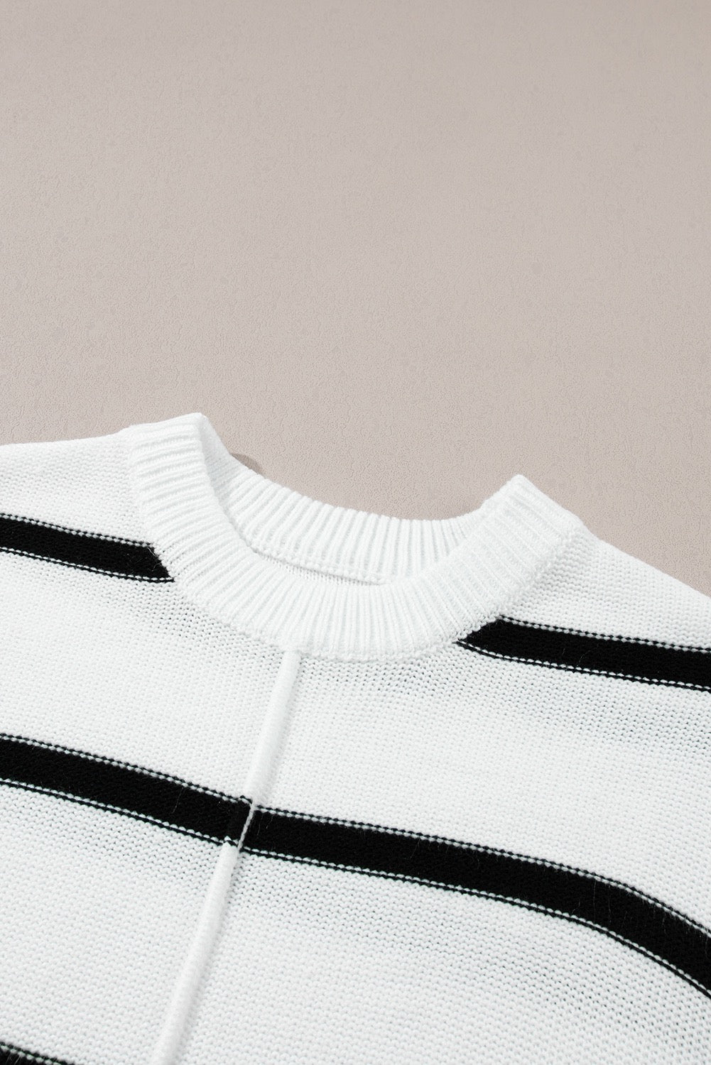 White striped batwing sweater