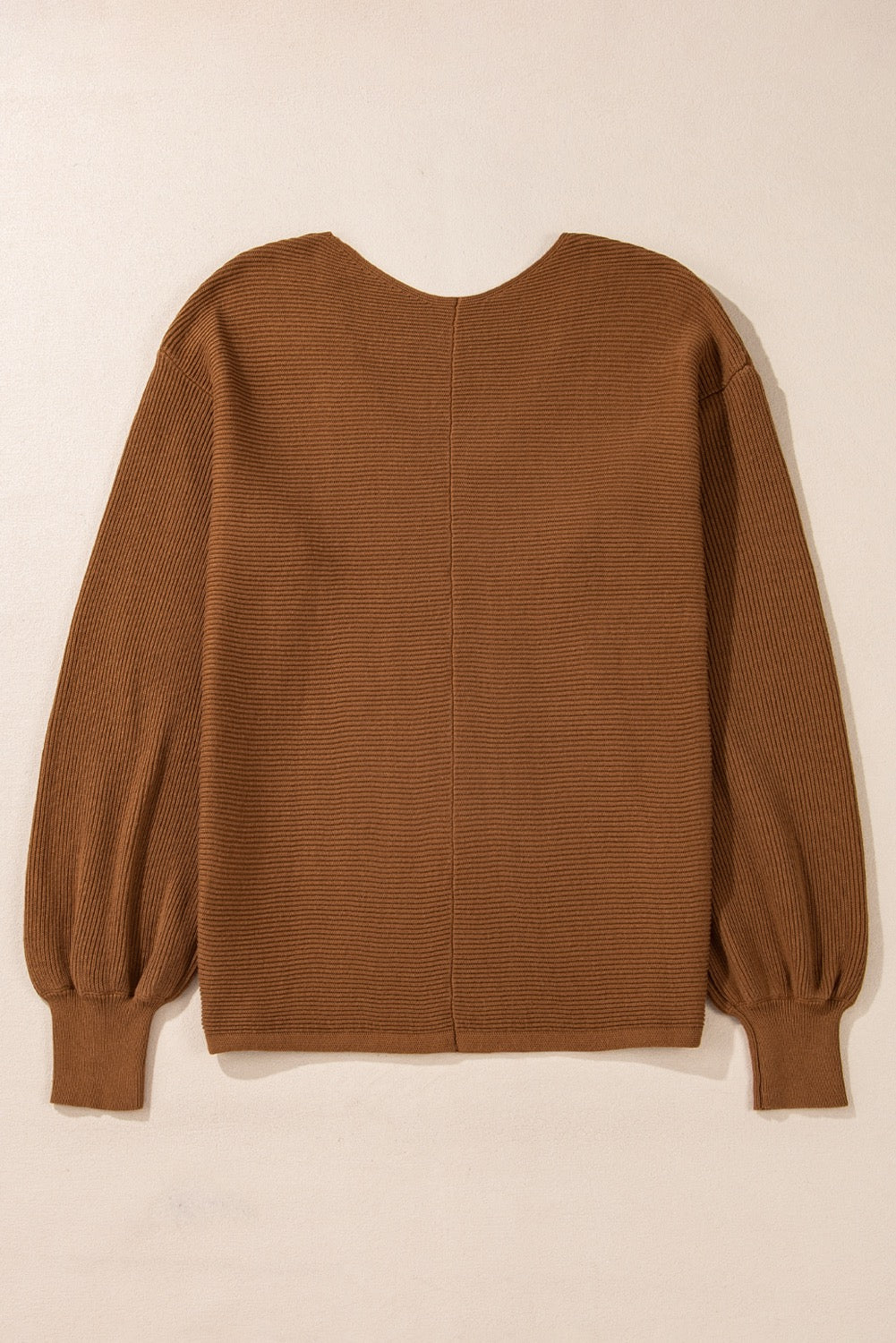 Caramel drop shoulder knit sweater
