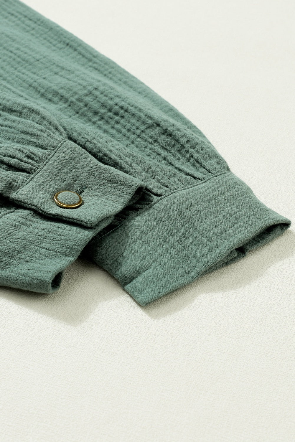 Green frill crinkle shirt