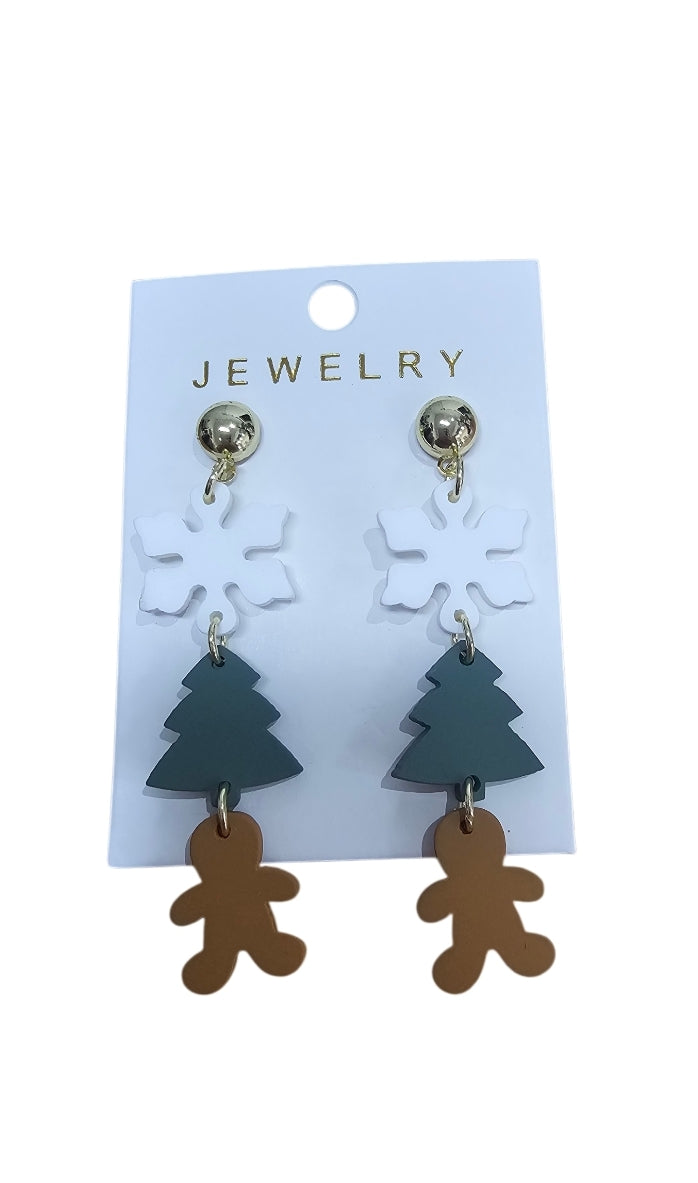 Christmas Ginger Bread Man Earrings