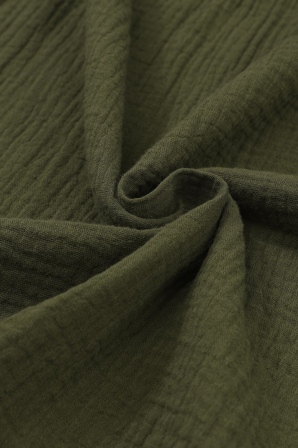 Green textured babydoll blouse