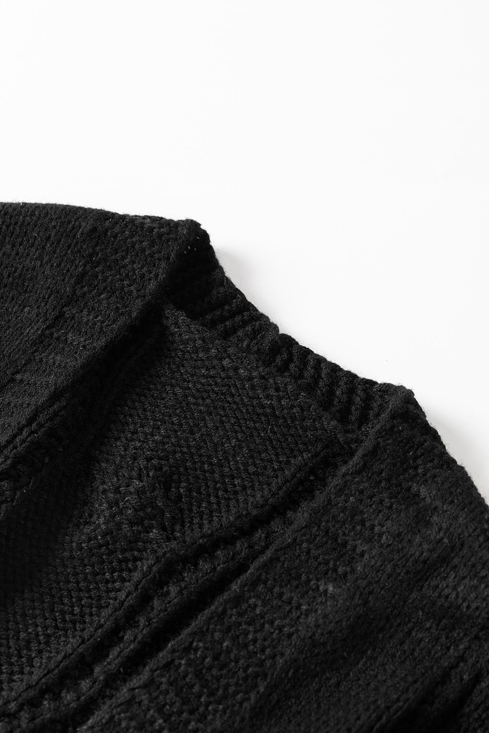 Black cable knit cardigan