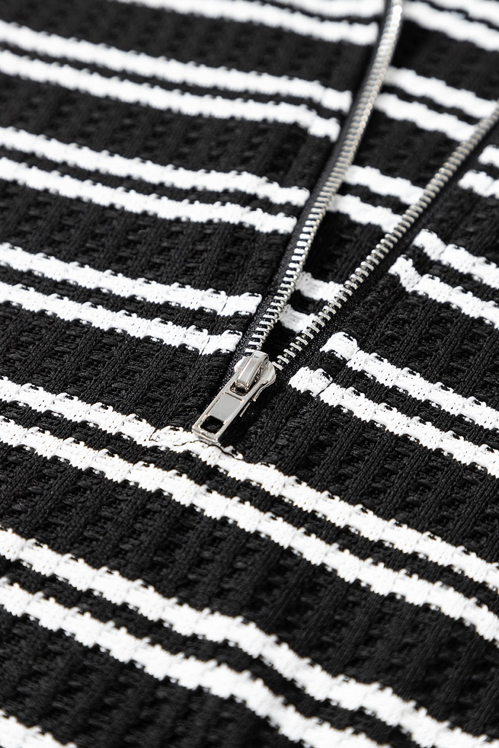 Black stripe zipper top