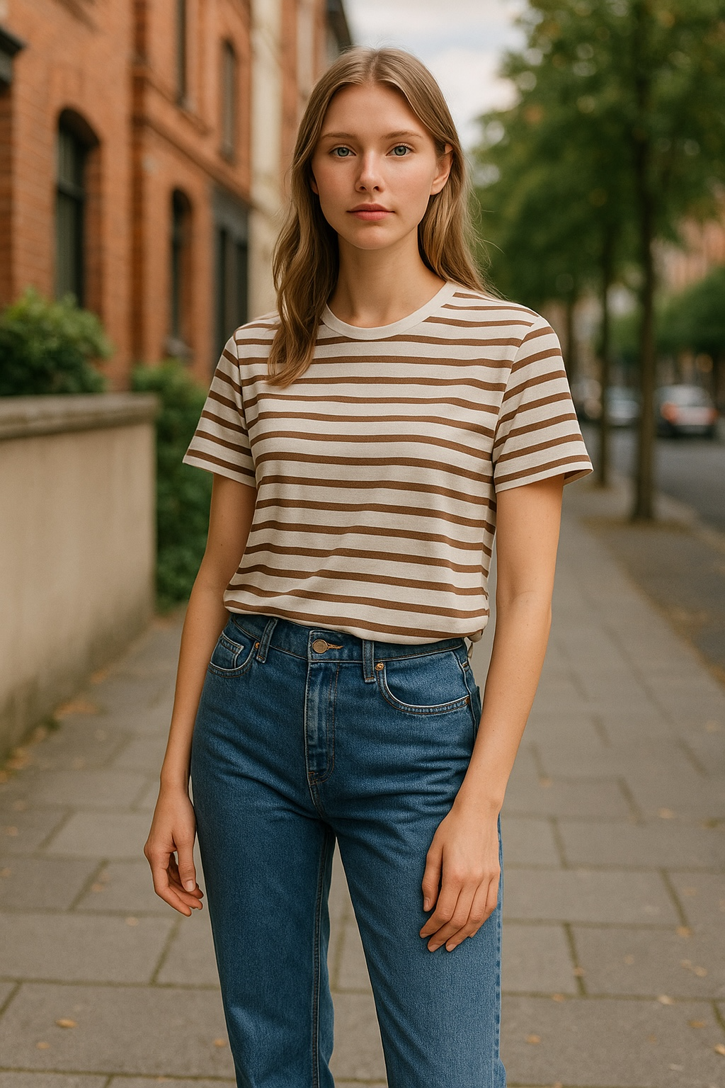 Khaki Strip Tshirt