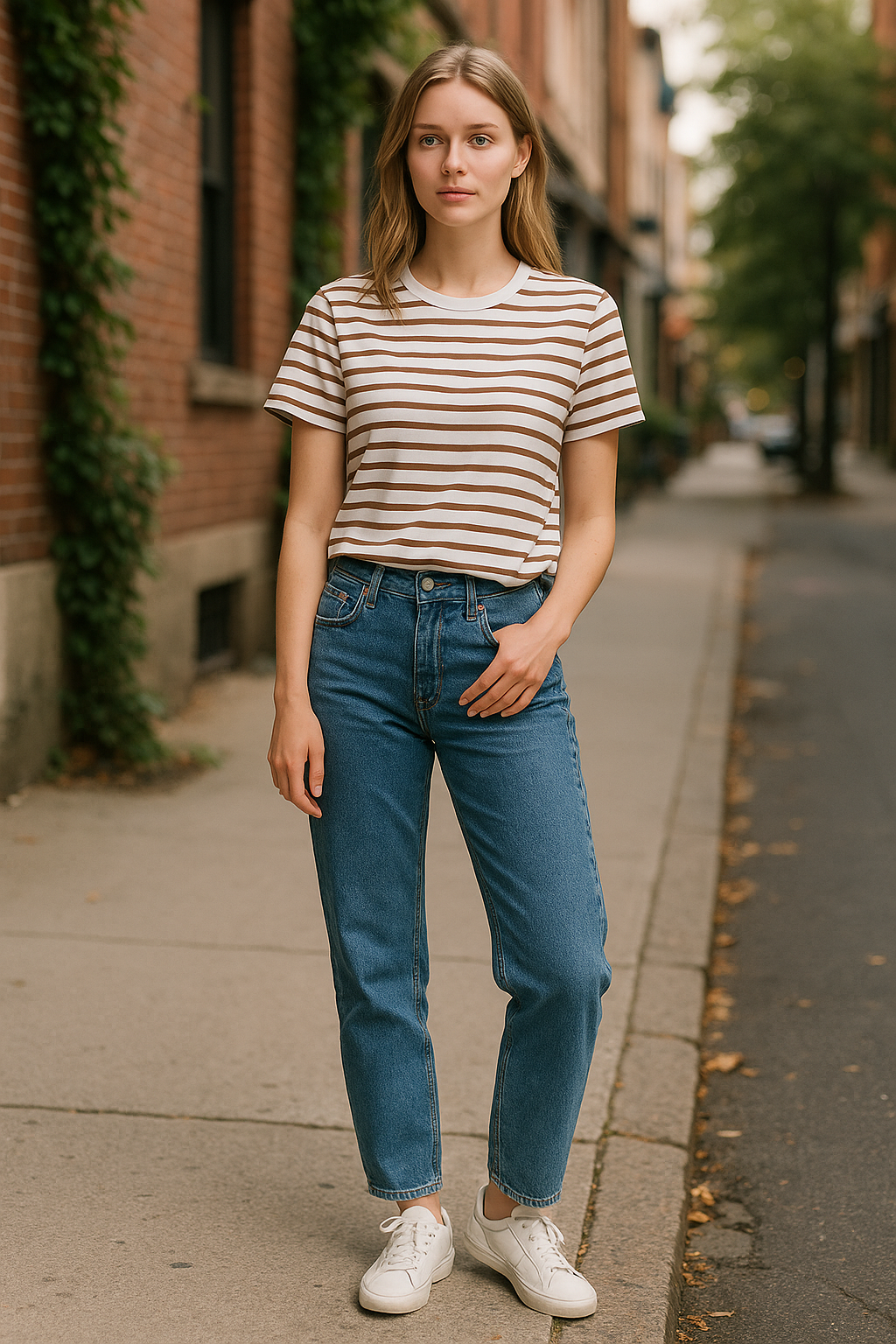 Khaki Strip Tshirt