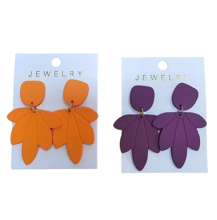 Deep Purple Maple Leaf Earrings