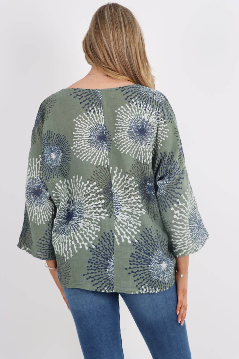 Italian Floral Print Cotton Top