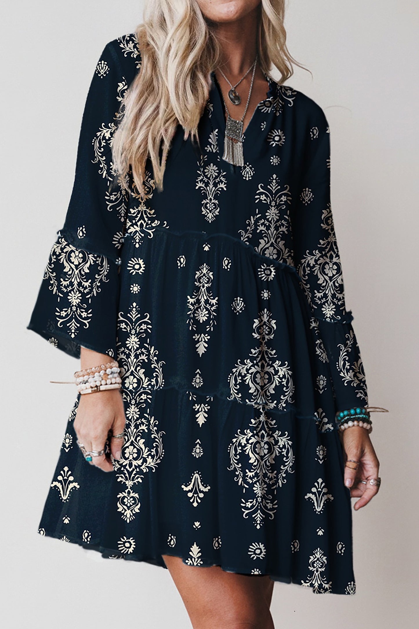 Navy Boho Dress