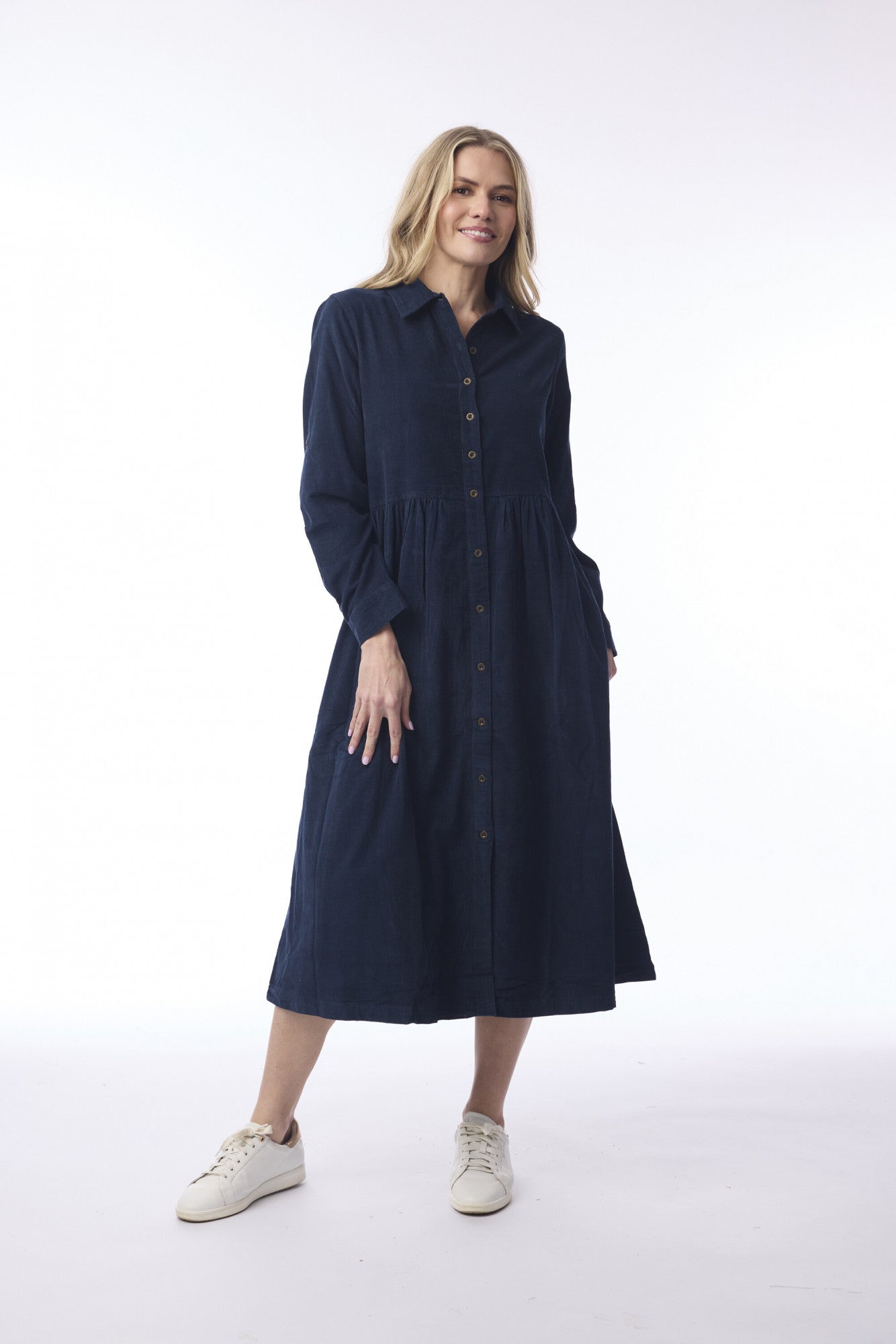 Cord Solid Dress Collar