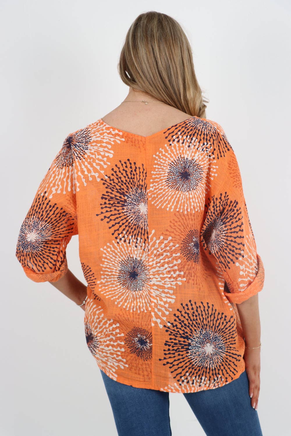 Italian Floral Print Cotton Top