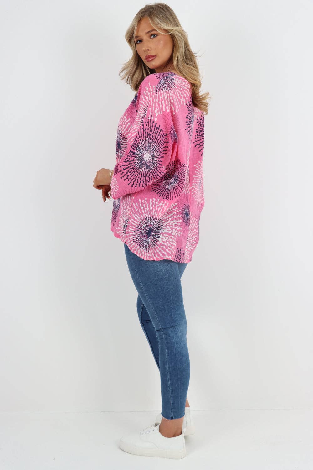 Italian Floral Print Cotton Top