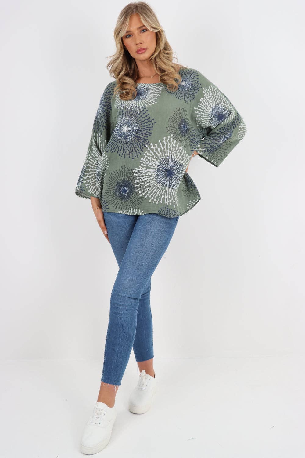 Italian Floral Print Cotton Top
