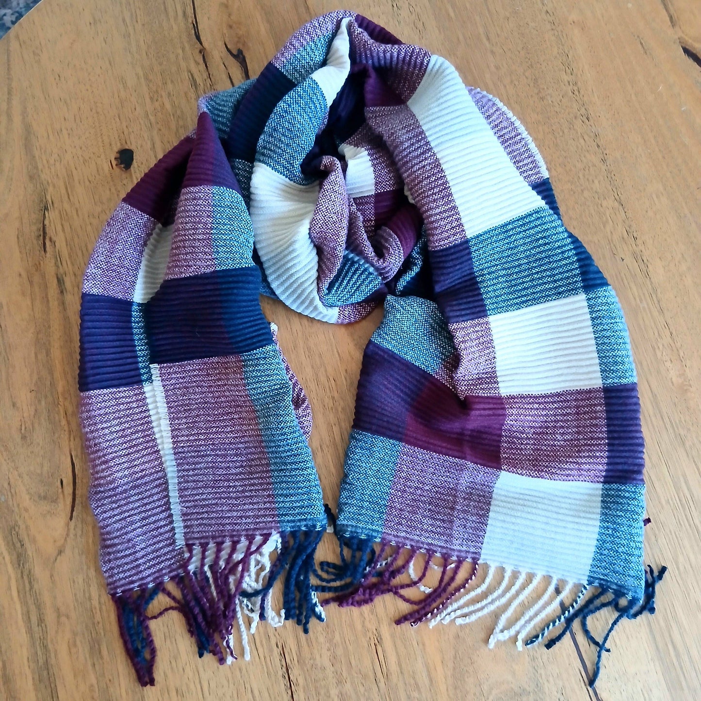 Overlapping Checkers Winter Scarf