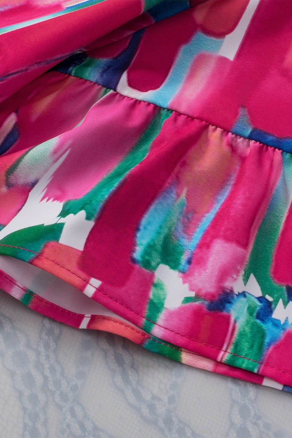 Rose abstract brushwork blouse