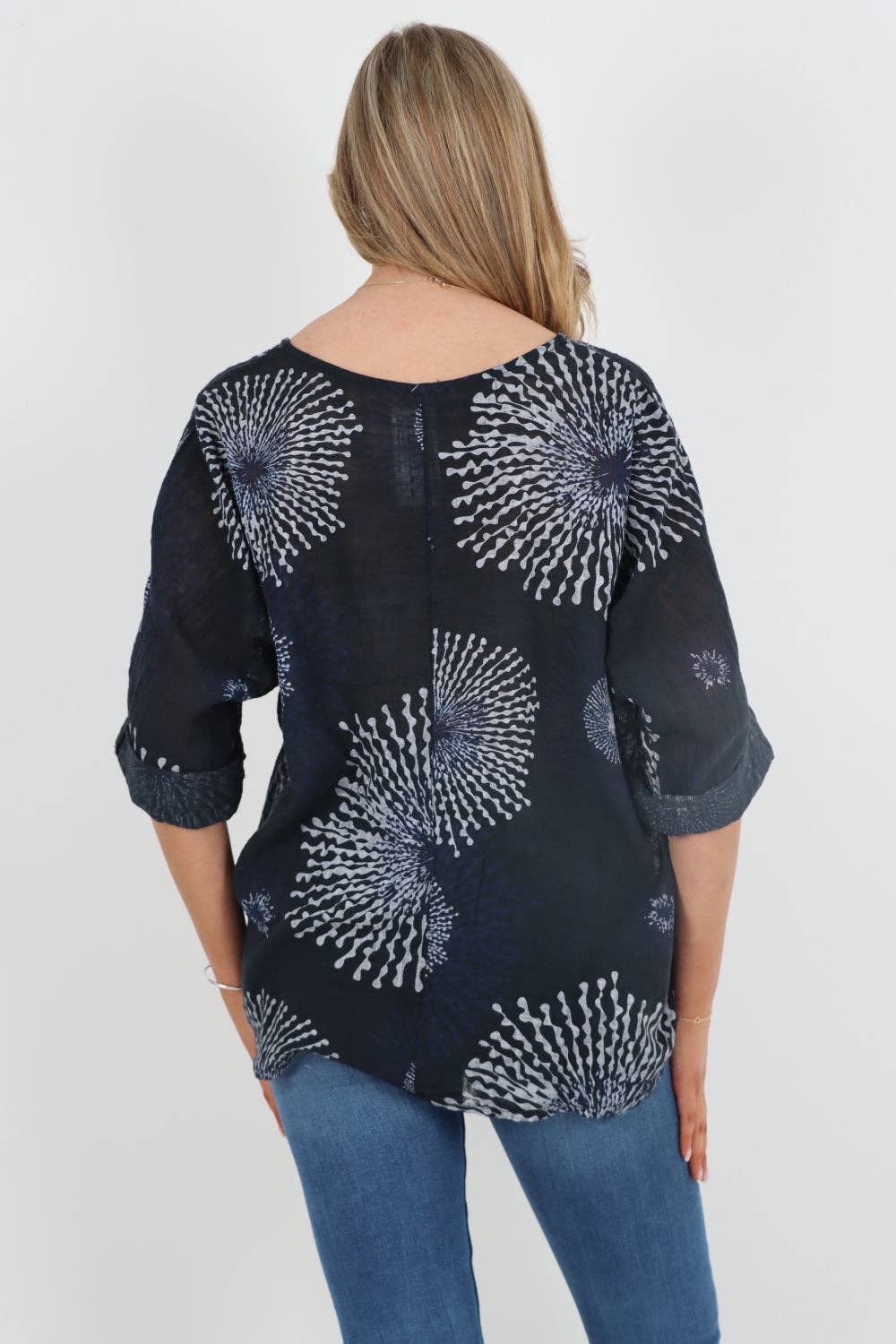 Italian Floral Print Cotton Top
