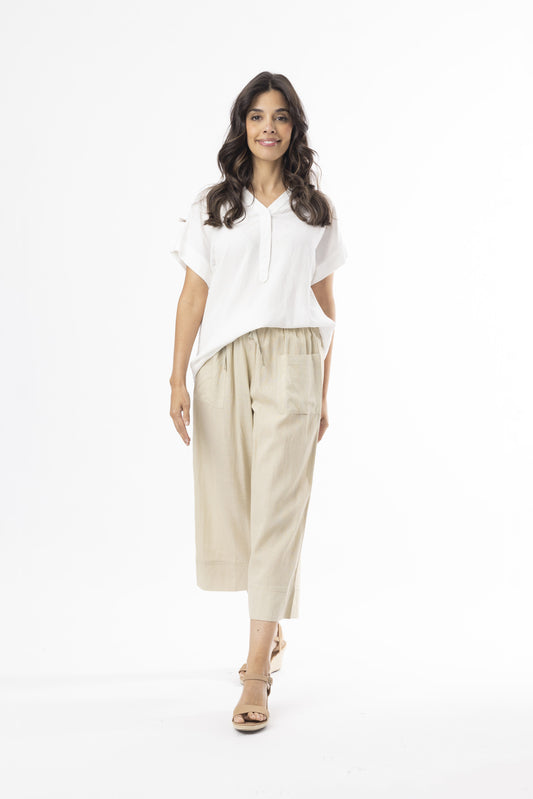 Sand 3/4 Linen Pants