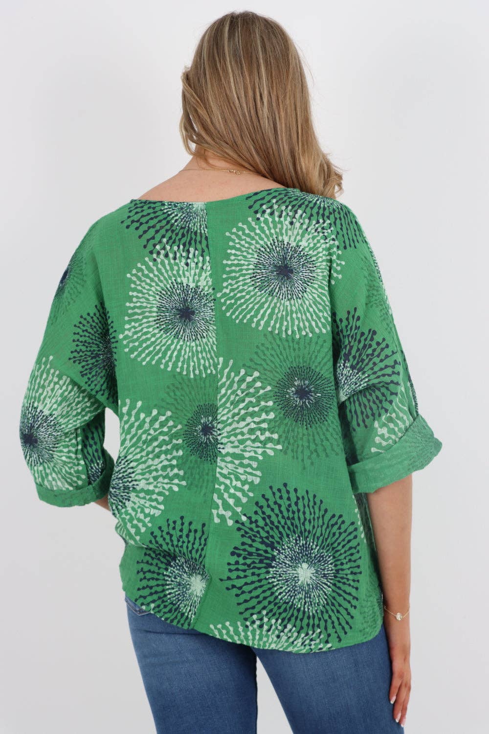 Italian Floral Print Cotton Top