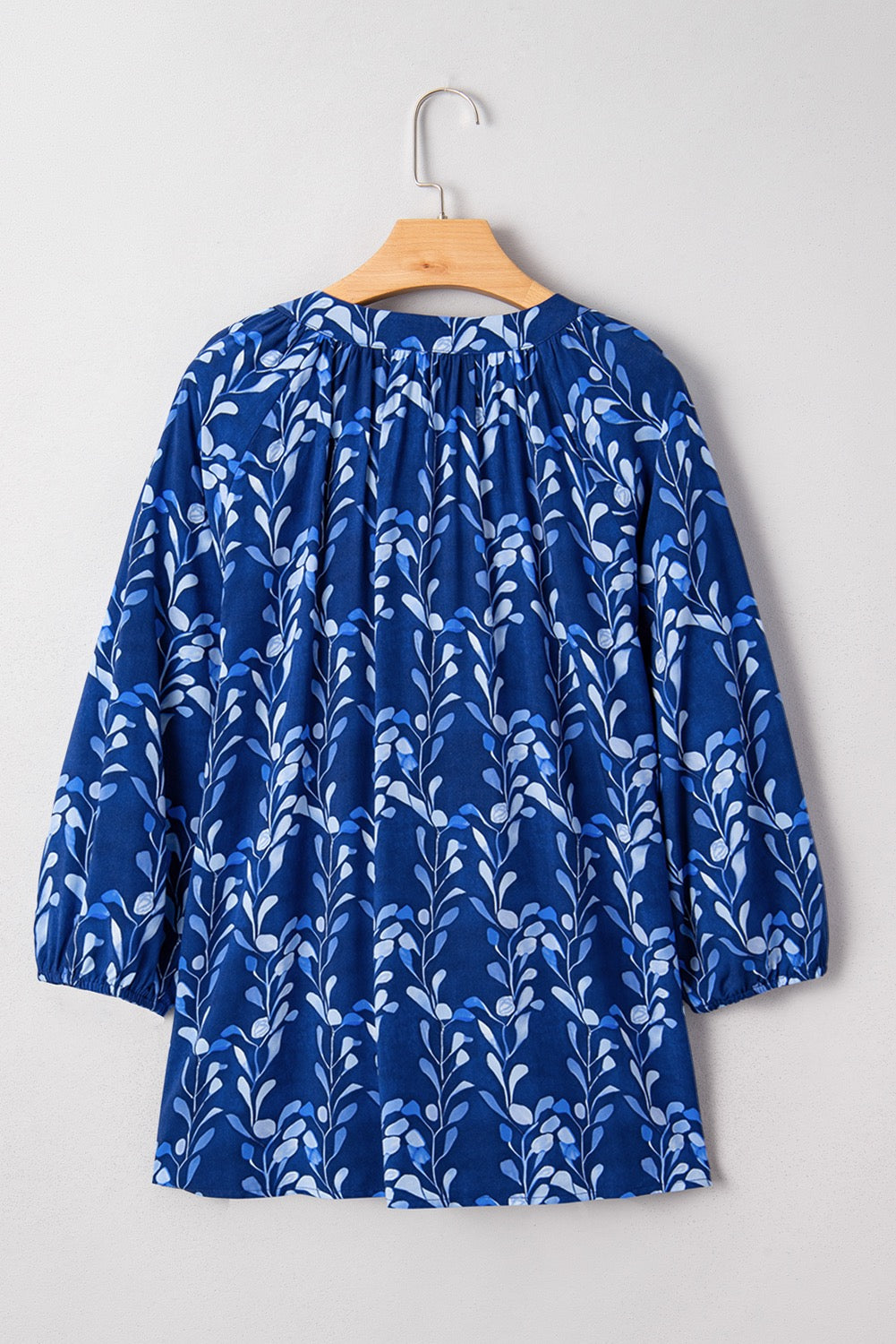 Blue Botanical Print Blouse