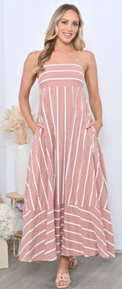 Blush Stripe dress