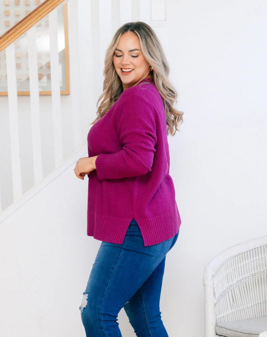 Maple Cotton Knit - Plum