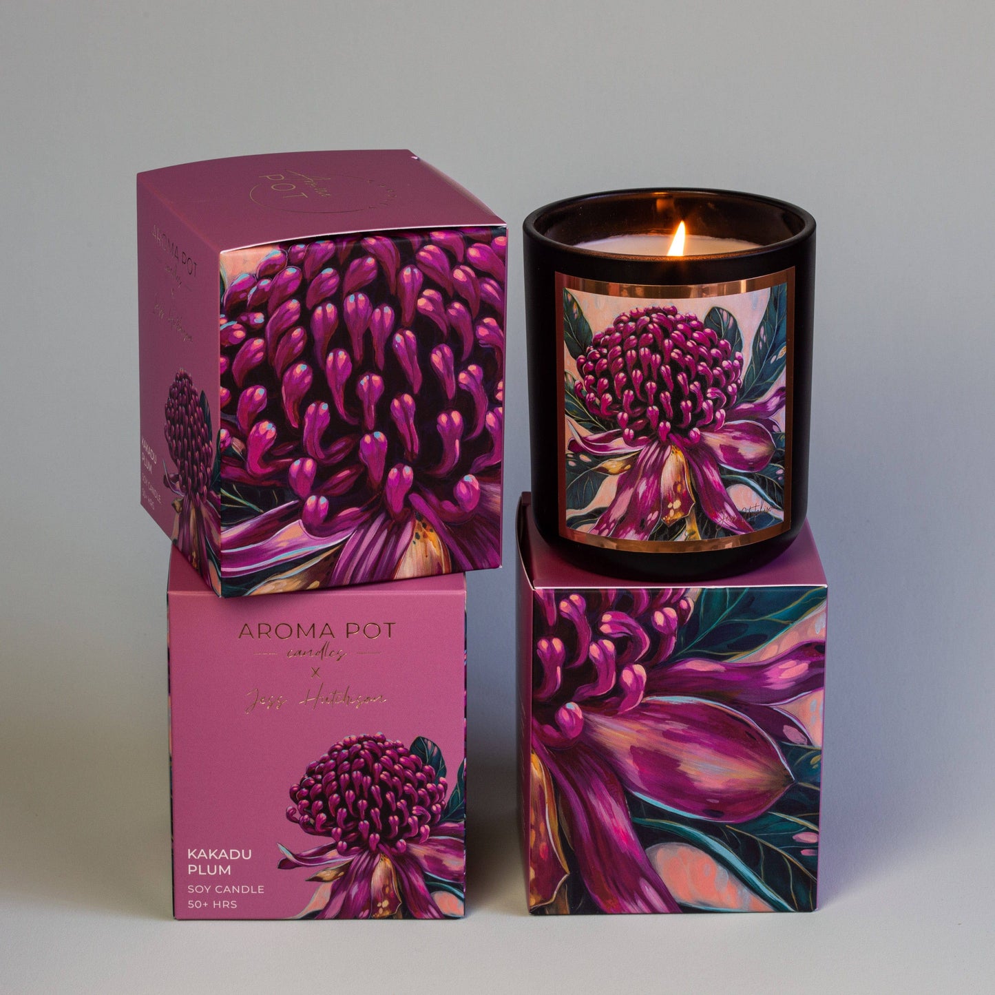 Australian artist soy candle | Kakadu plum | 50+hrs