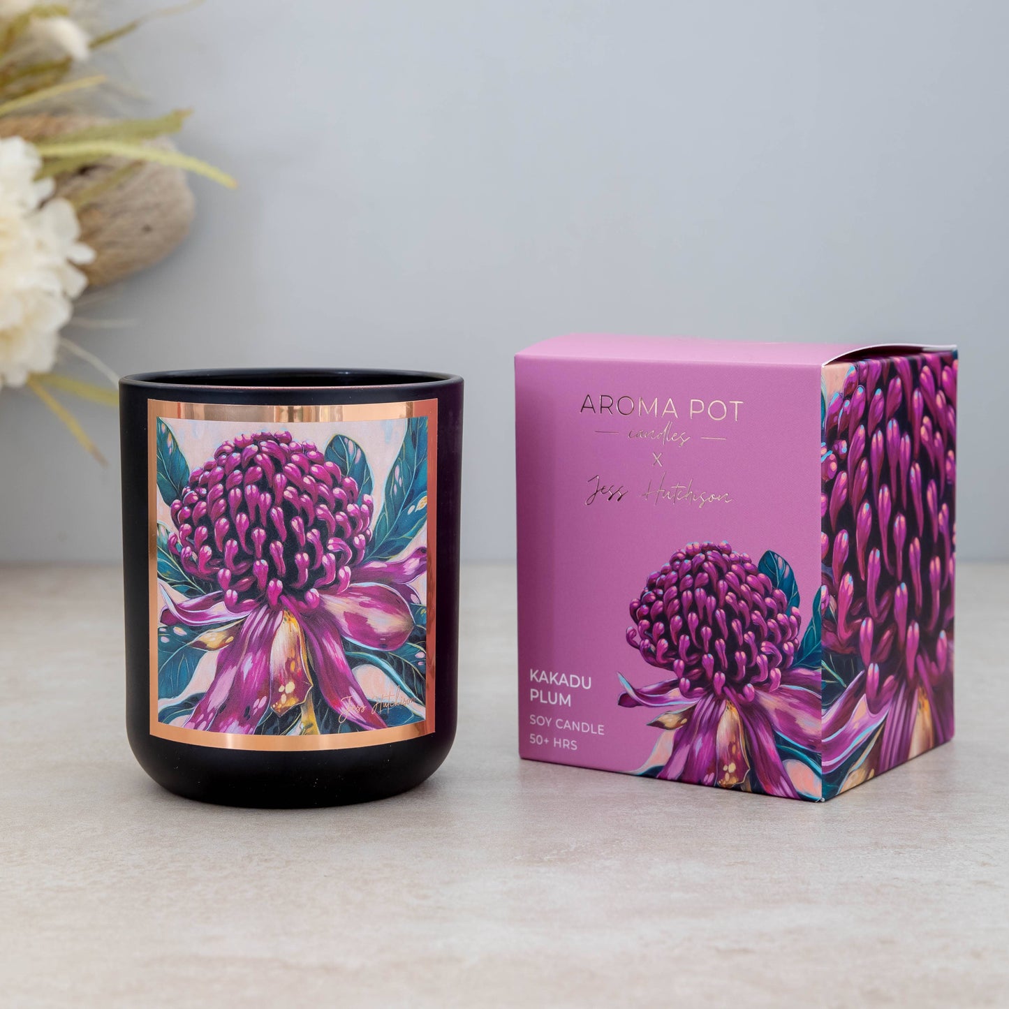 Australian artist soy candle | Kakadu plum | 50+hrs