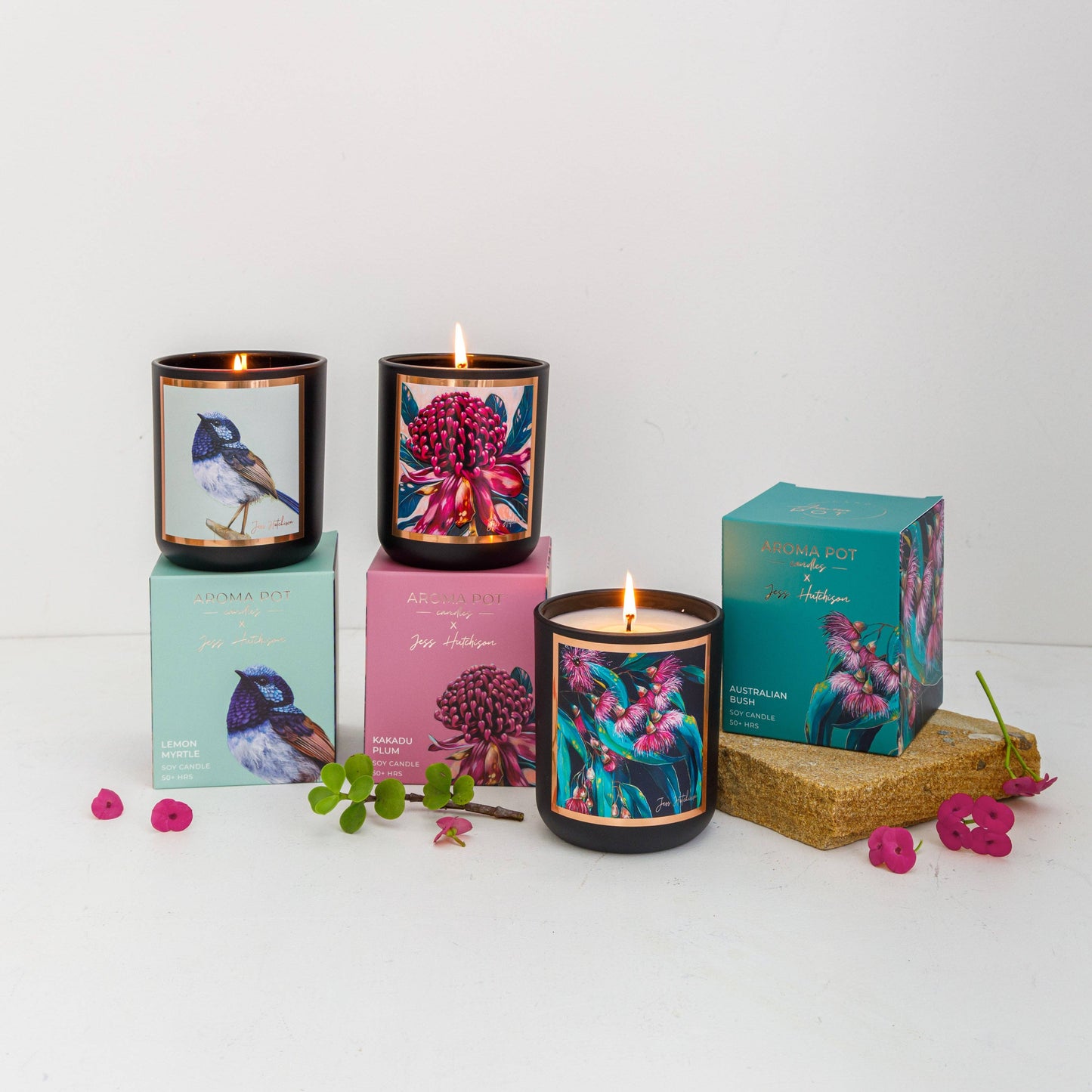 Australian artist soy candle | Kakadu plum | 50+hrs