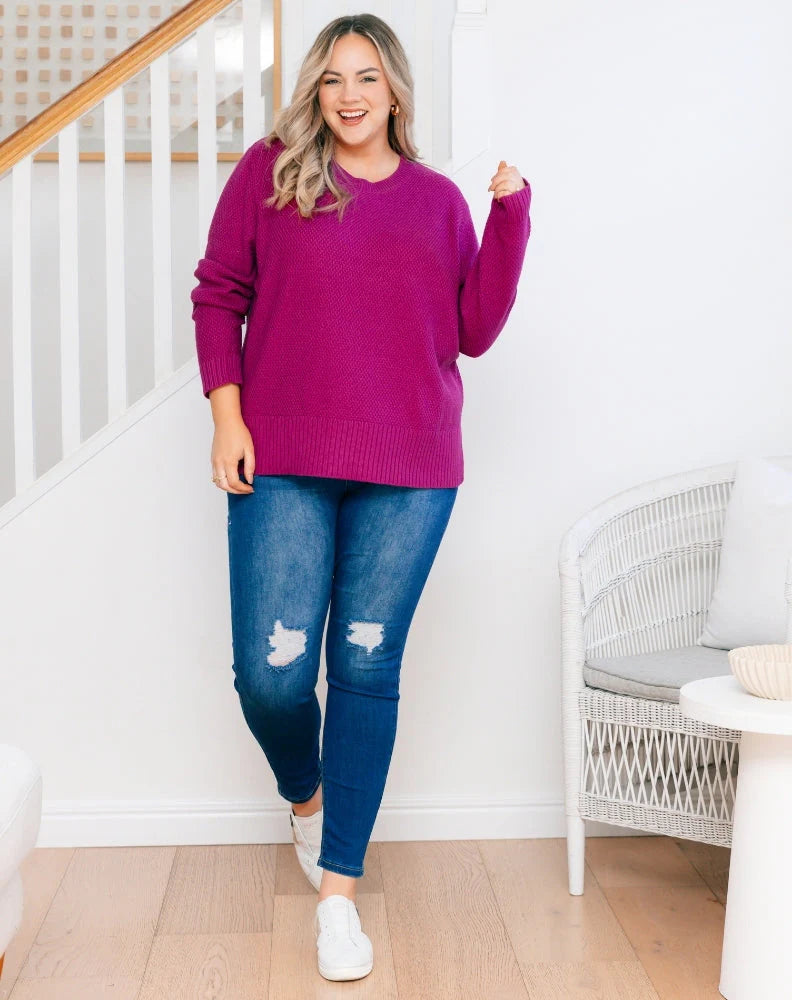 Maple Cotton Knit - Plum