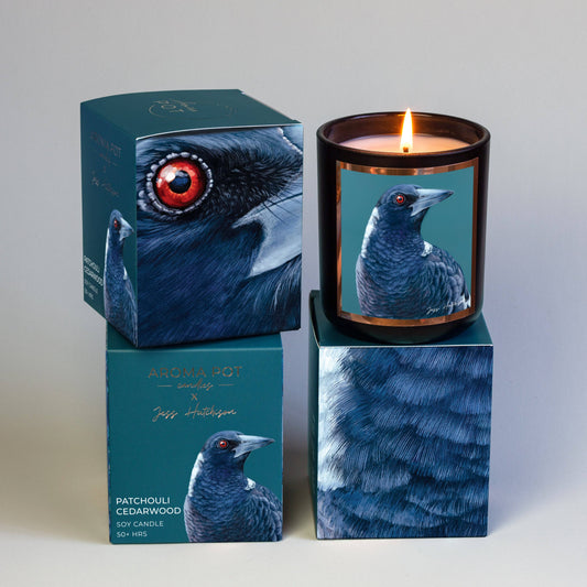 Australian artist soy candle | Patchouli Cedarwood | 50+hrs