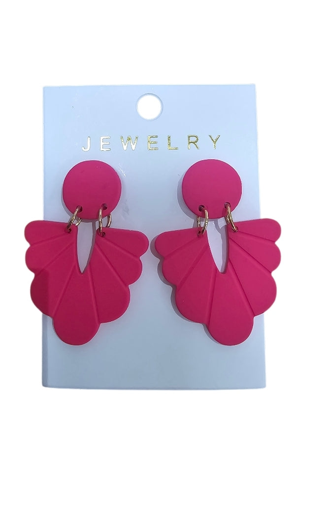 Fan Shape Earrings - Available in 5 Colours