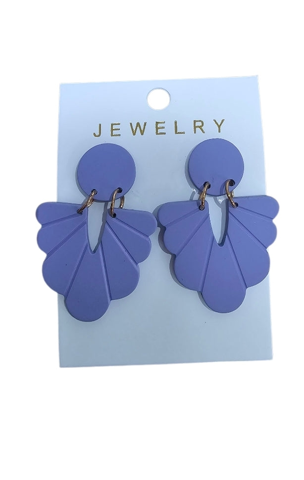 Fan Shape Earrings - Available in 5 Colours