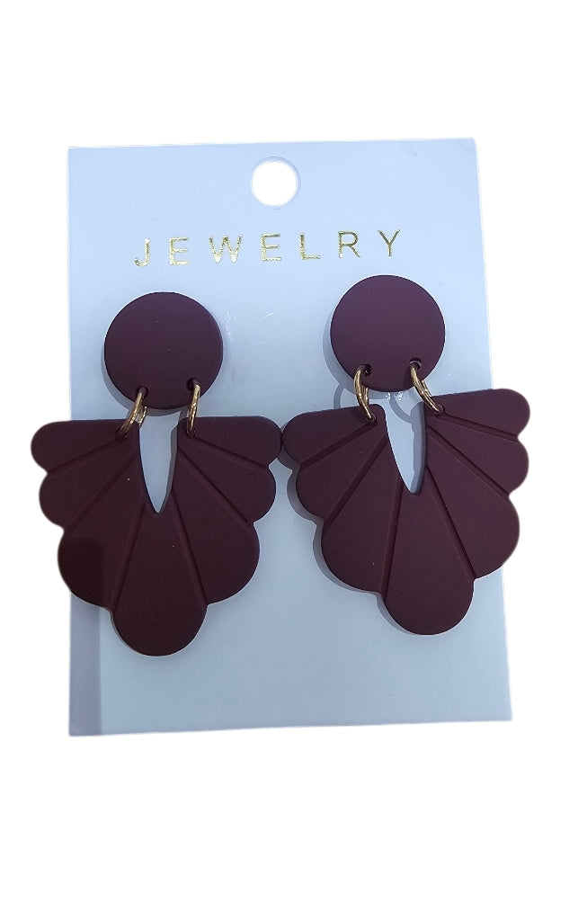 Fan Shape Earrings - Available in 5 Colours