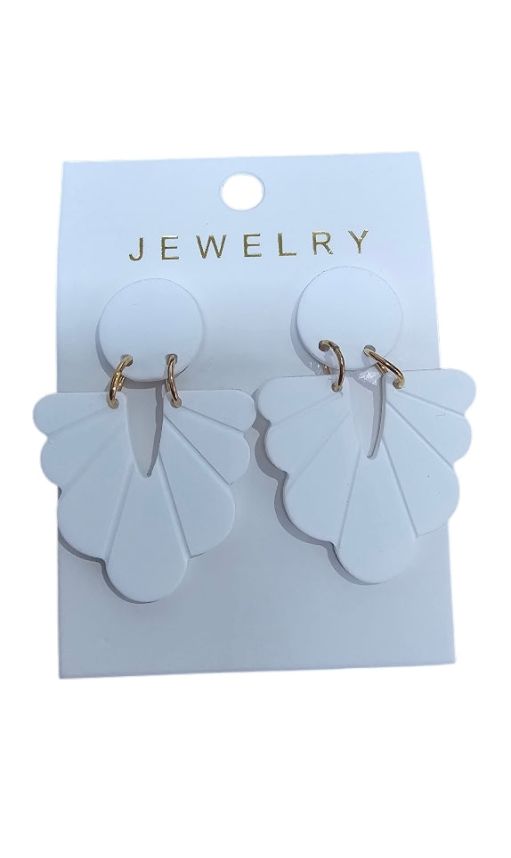 Fan Shape Earrings - Available in 5 Colours
