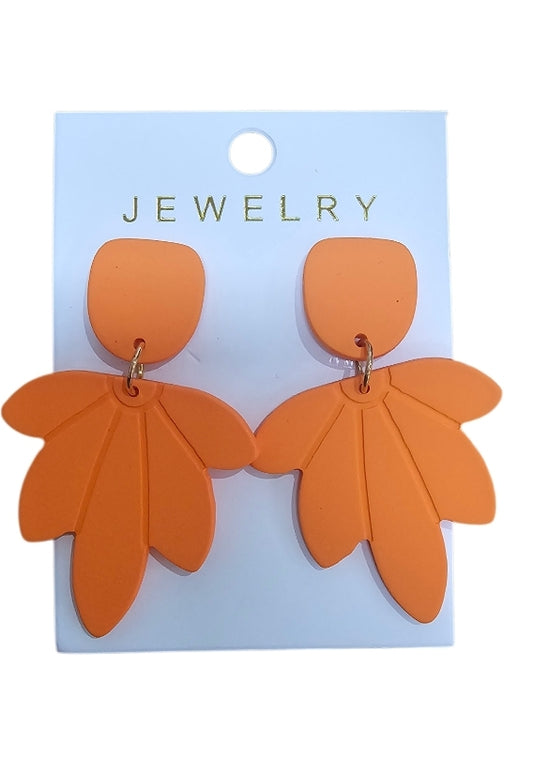 Bright Orange Maple Leaf Earrings