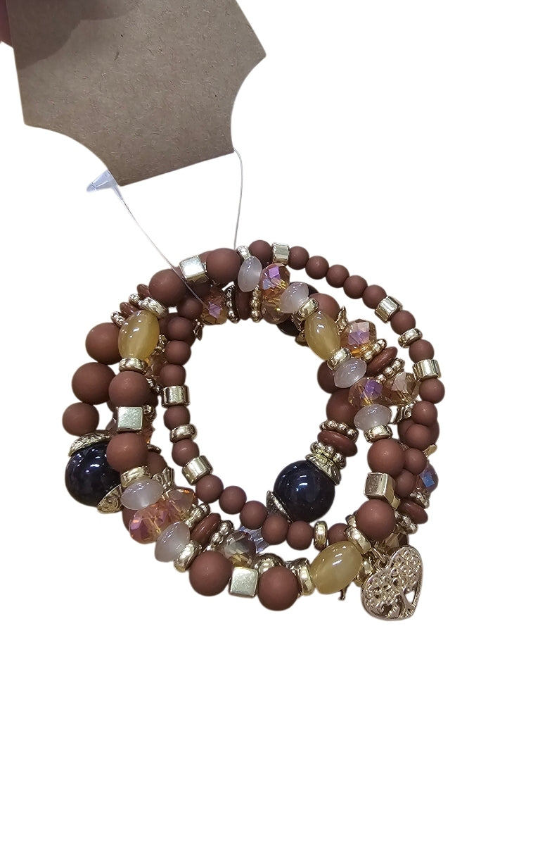 4 Piece Beaded bracelet sets- Multi Colours Available