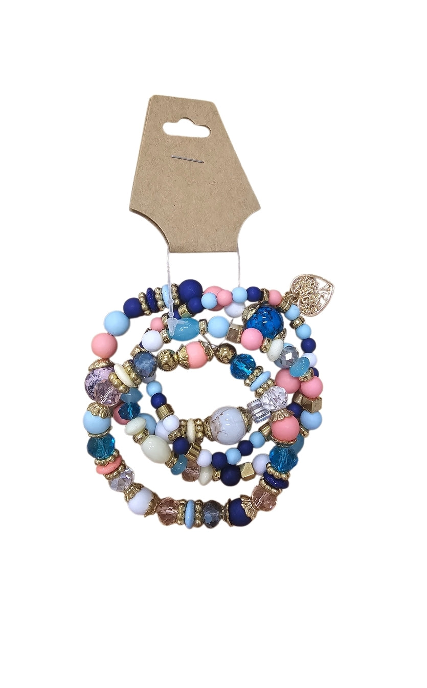 4 Piece Beaded bracelet sets- Multi Colours Available